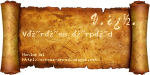 Vöröss Árpád névjegykártya